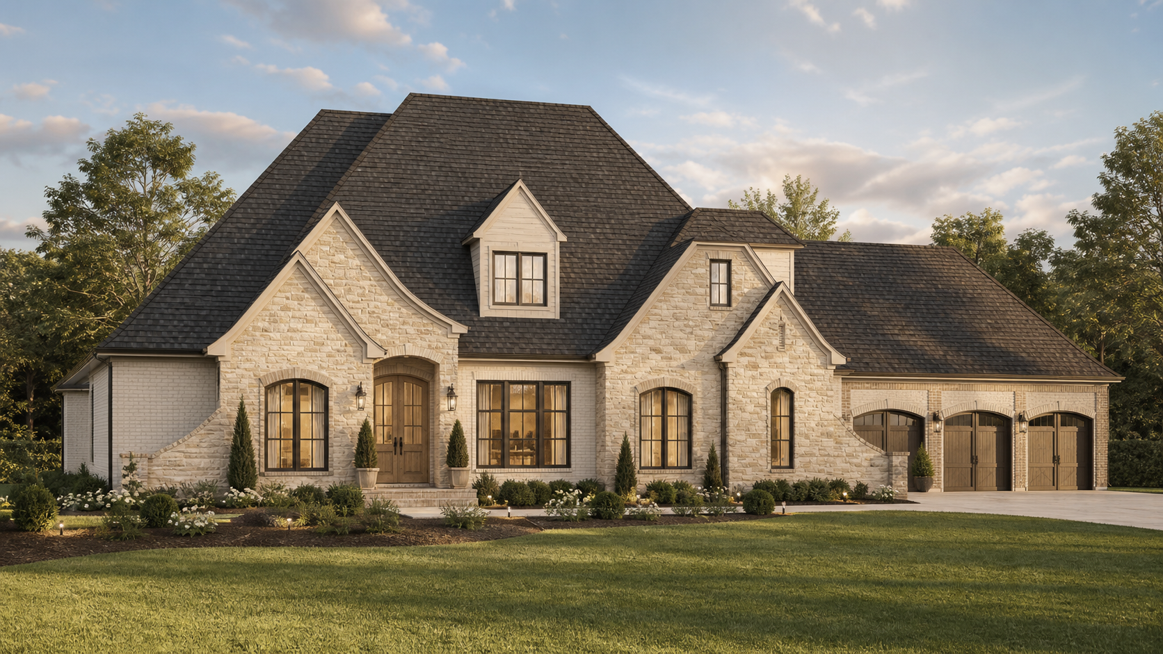 Bordeaux front exterior in Warm limestone